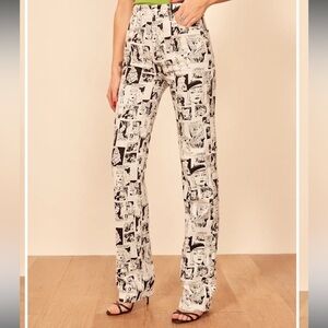 Reformation Newsprint Cynthia High Rise Jeans